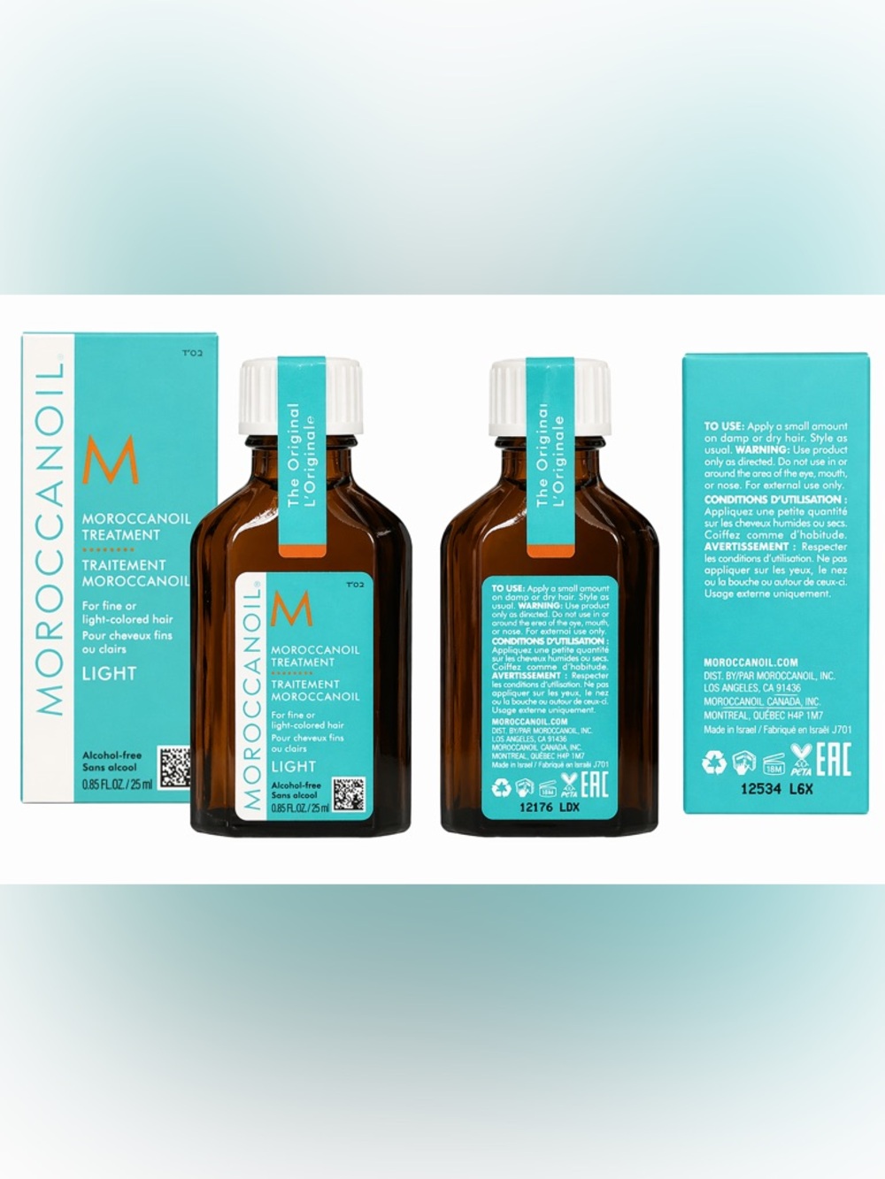 Moroccanoil Treatment LIGHT 0.85 oz / 25ml Travel Size NEW Sealed